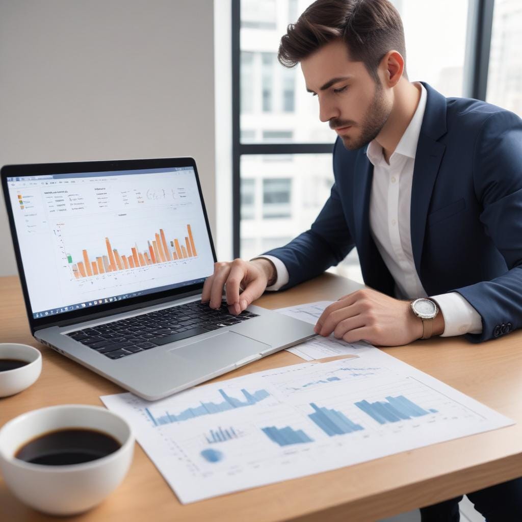 Professional analyzing Google Ads performance data