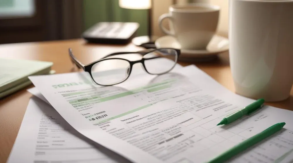 Calculator and financial charts on a clean office desk representing google ads CPC analysis and cost management