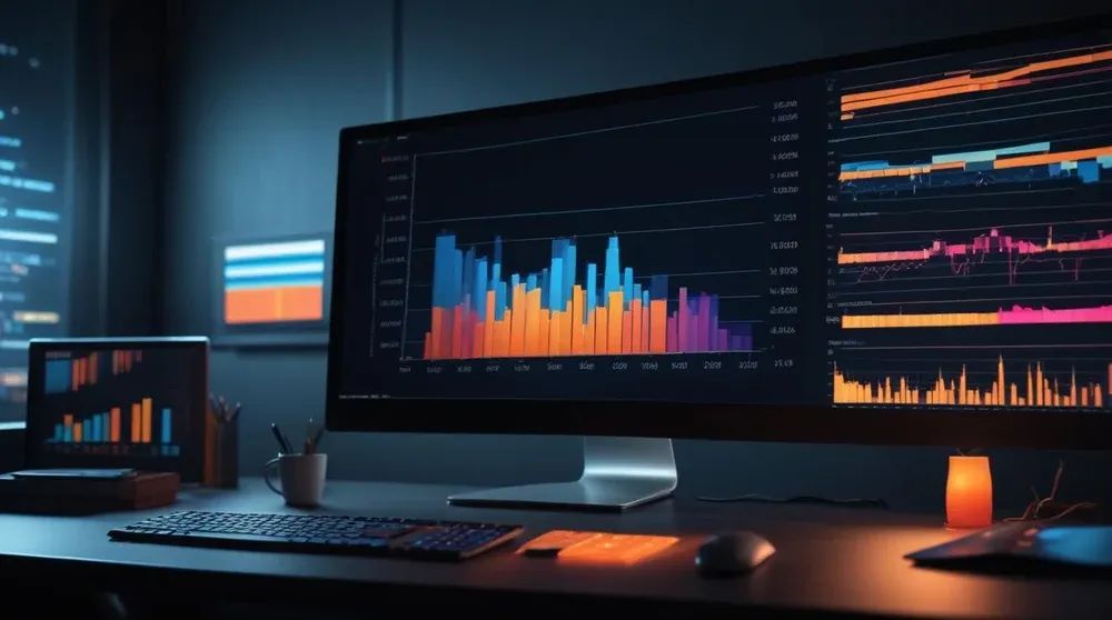 Bar chart on a bright monitor comparing industry performance data representing google ads average cpc by industry 2026 benchmarks