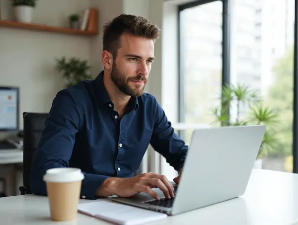 Professional marketer organizing Google Ads keywords for campaign optimization