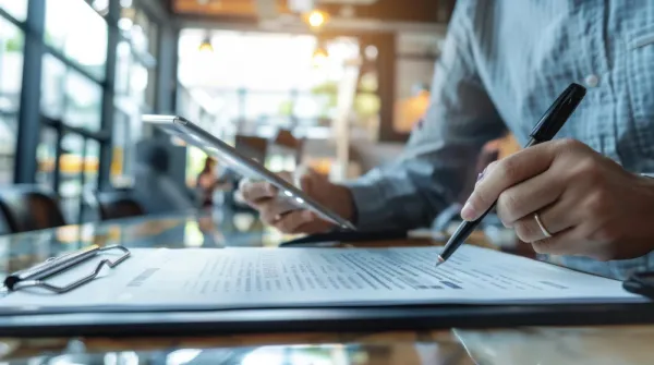 Person reviewing a checklist on a clipboard representing a local SEO audit checklist
